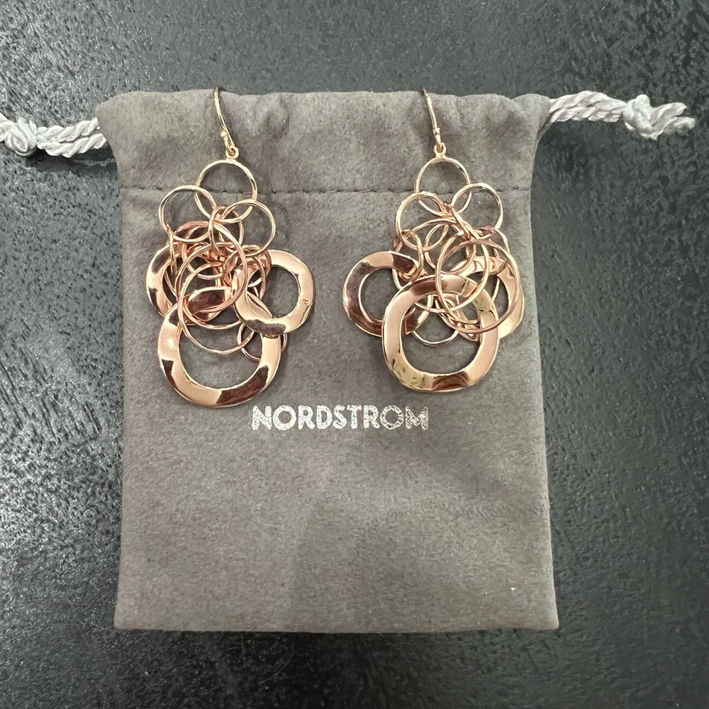 Ippolita Rose Gold Multi-Ring Dangle Earrings